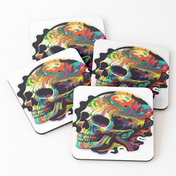 Item preview, psychedelic skull designed and sold by LoveyDesign.