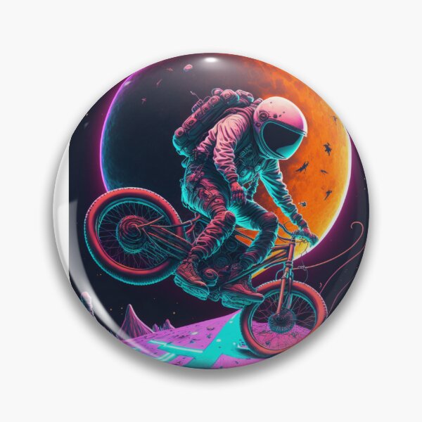 Item preview, Astronaut cycling on a BMX on a planet designed and sold by AIartCANVAS.