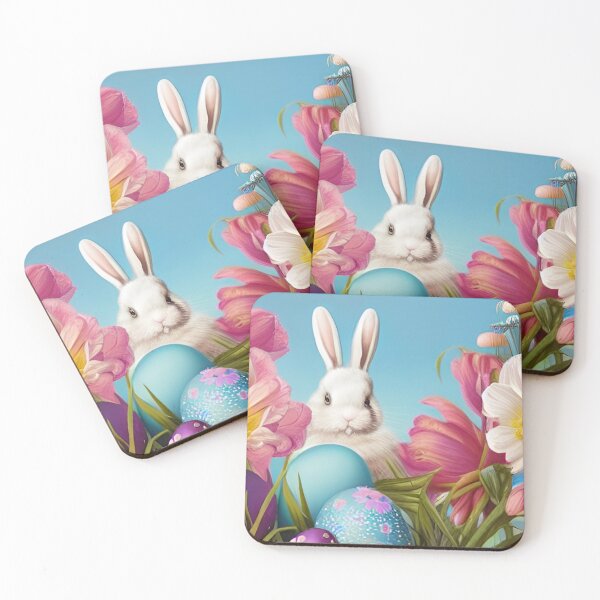 Item preview, Colorful Festive Easter Eggs Easter Bunny Spring Flowers Version 4 designed and sold by DreamingAwake1.