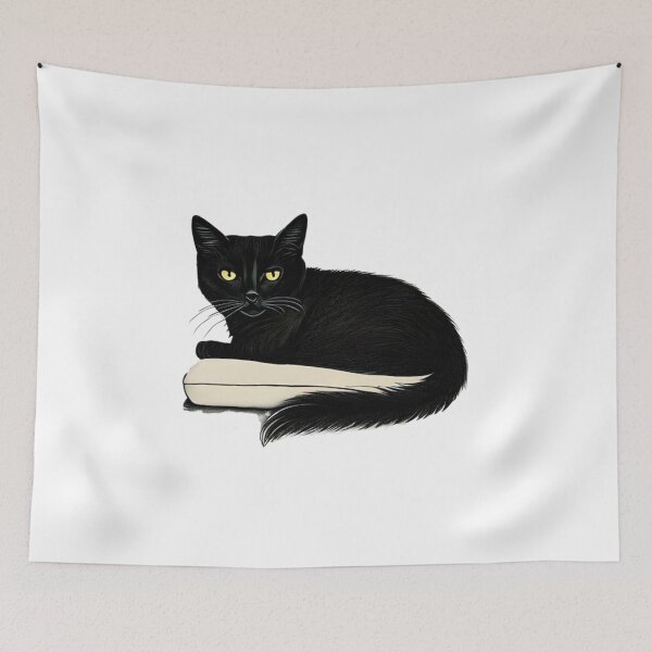 Item preview, funny black cat hanging outthat designed and sold by Digitalartsimo.