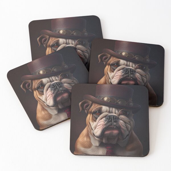 Item preview, elegant bulldog wearing hat designed and sold by AloneARTS.