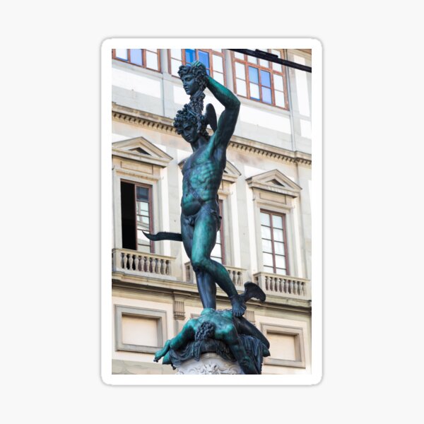 Florence - Italy - Perseus with the Head of Medusa, bronze sculpture made by Benvenuto Cellini, 1554. Sticker