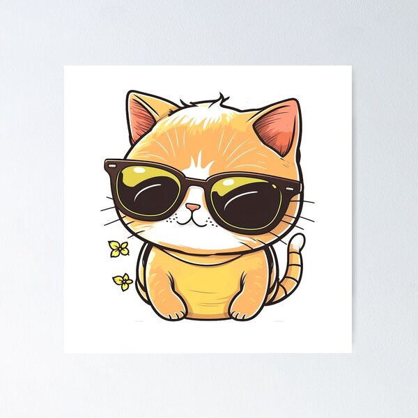 Item preview, Cute ginger cat wearing sunglasses  designed and sold by ramith-concept.