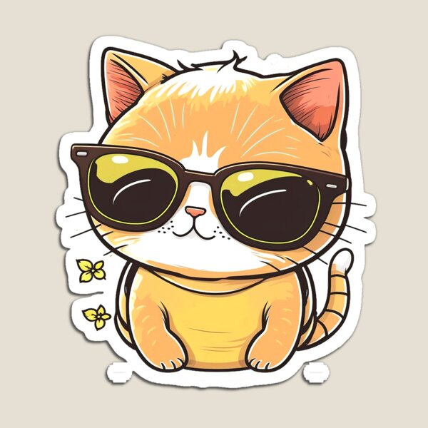 Aperçu de l'œuvre Joli chat roux portant des lunettes de soleil créée et vendue par ramith-concept.