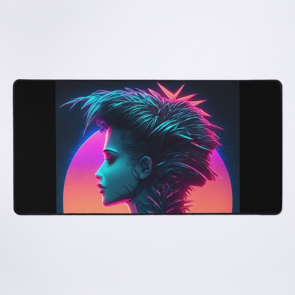 Item preview, Electric Sunset: A Synthwave Cyber Femme Fatale designed and sold by Mullet Monkey.