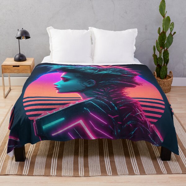Item preview, Electric Sunset: A Synthwave Cyber Femme Fatale designed and sold by Mullet Monkey.