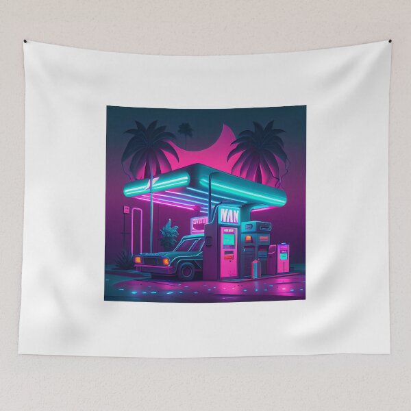 Item preview, Gas Station Vaporwave designed and sold by GriffinStd.