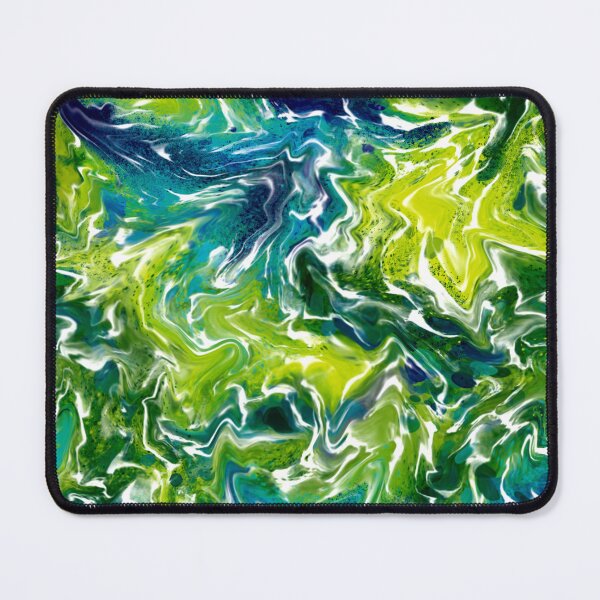 Item preview, Abstract Art - Fluid Art - Liquid Art green blue white designed and sold by Connys Colorful World.