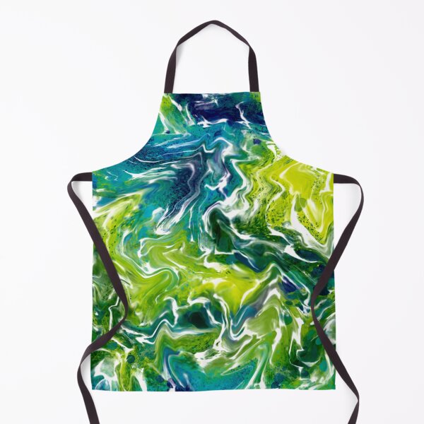 Item preview, Abstract Art - Fluid Art - Liquid Art green blue white designed and sold by Connys Colorful World.