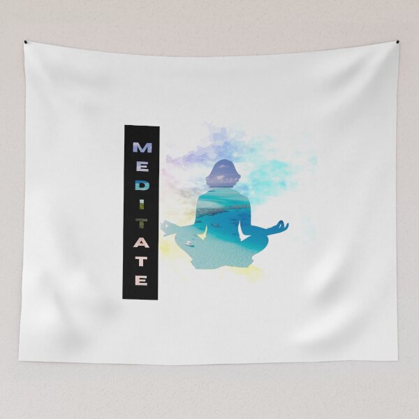 Item preview, Meditate One Word Inspirational Meme designed and sold by HanaiPrint.