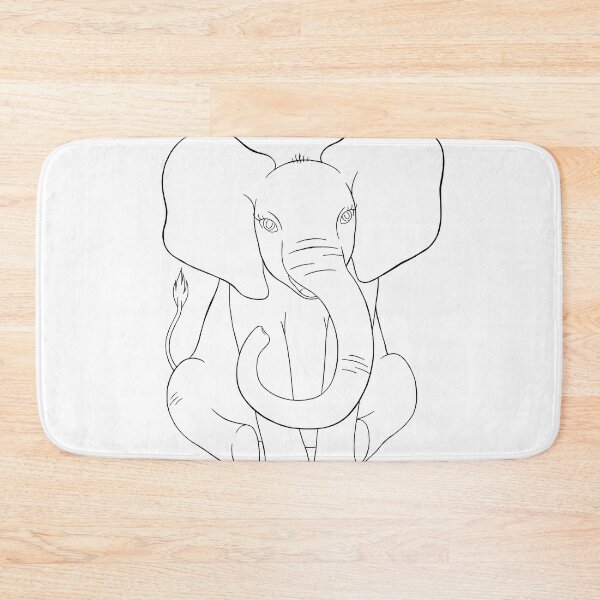 Artikelvorschau, Baby-Elefant-Strichzeichnung entworfen und verkauft von artbychloetunni.