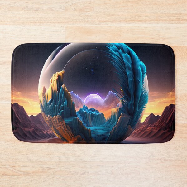 Item preview, Fantasy Landscape Art, Cyan Cliffs designed and sold by Fantasy Masterpiece.