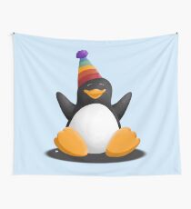 Happy Party Penguin Wall Tapestry