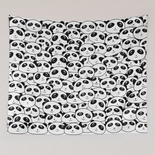 Item preview, Panda Crowd Pandas Faces Cute Cartoon Pattern designed and sold by Anna Lemos.
