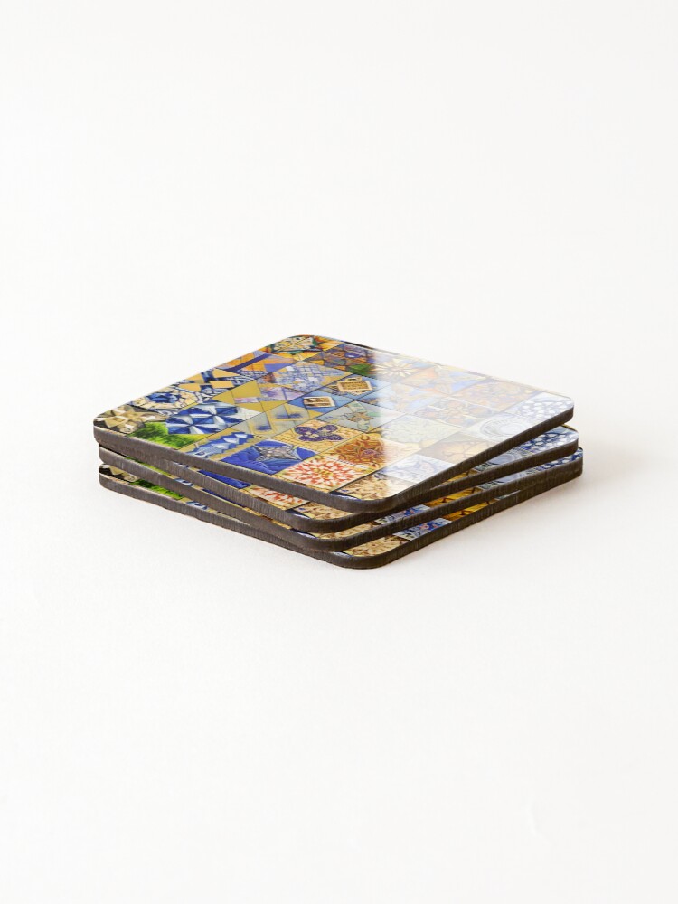 Thumbnail 4 of 5, Coasters (Set of 4), Rustic Geometric Tile Pattern designed and sold by bimbys.
