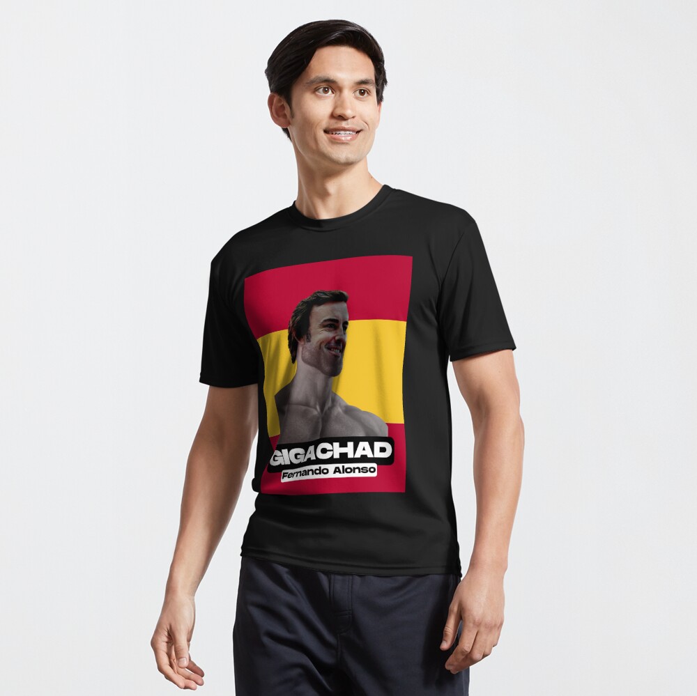 Camiseta esencial con la obra «Alonso Gigachad España Diseño» de F1MemesAT