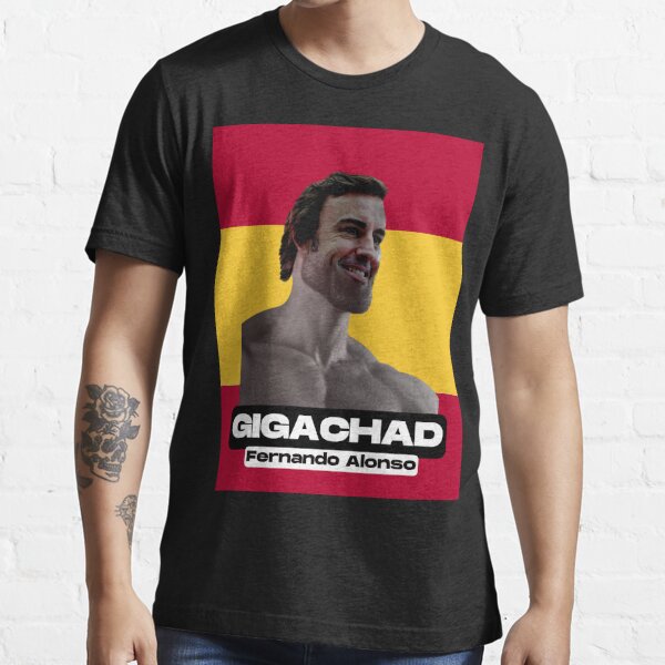 Camiseta esencial con la obra «Alonso Gigachad España Diseño» de F1MemesAT