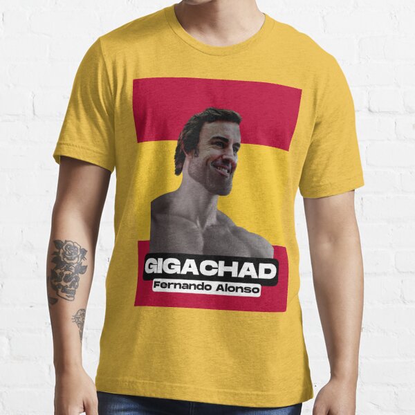 Camiseta esencial con la obra «Alonso Gigachad España Diseño» de F1MemesAT