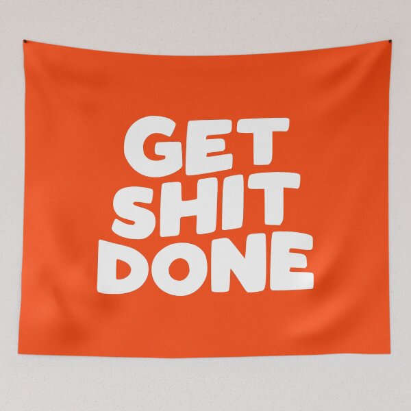 Item preview, Get Shit Done in bright orange and white designed and sold by MotivatedType.