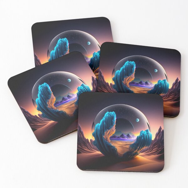 Item preview, Fantasy Landscape Art, Indigo Peaks designed and sold by Fantasy Masterpiece.