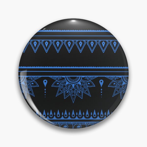 Item preview, South asian patterns blue on black  designed and sold by Chaoticzarts.