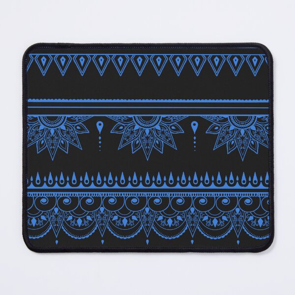 Item preview, South asian patterns blue on black designed and sold by Chaoticzarts.