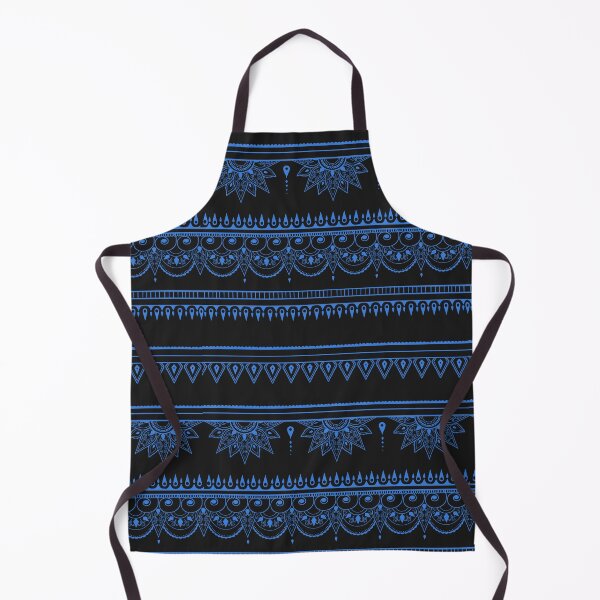Item preview, South asian patterns blue on black designed and sold by Chaoticzarts.