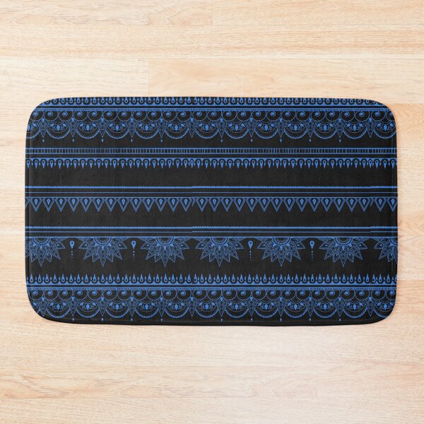 Item preview, South asian patterns blue on black  designed and sold by Chaoticzarts.
