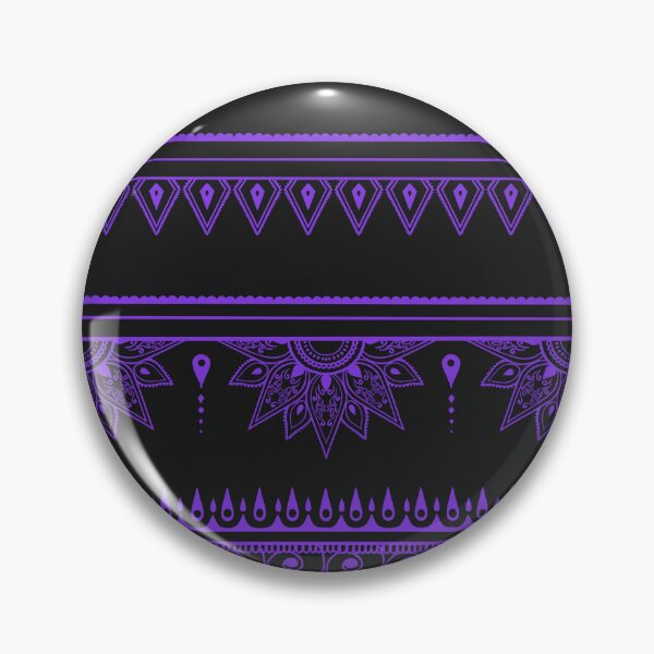Item preview, South asian patterns purple on black  designed and sold by Chaoticzarts.