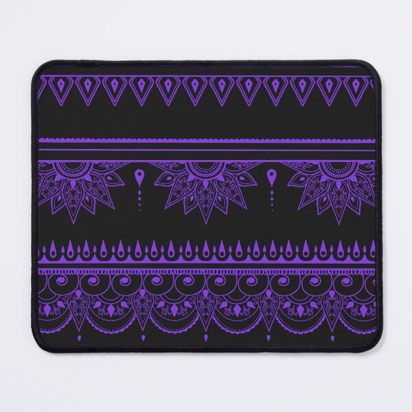 Item preview, South asian patterns purple on black  designed and sold by Chaoticzarts.