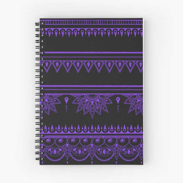 Item preview, South asian patterns purple on black  designed and sold by Chaoticzarts.