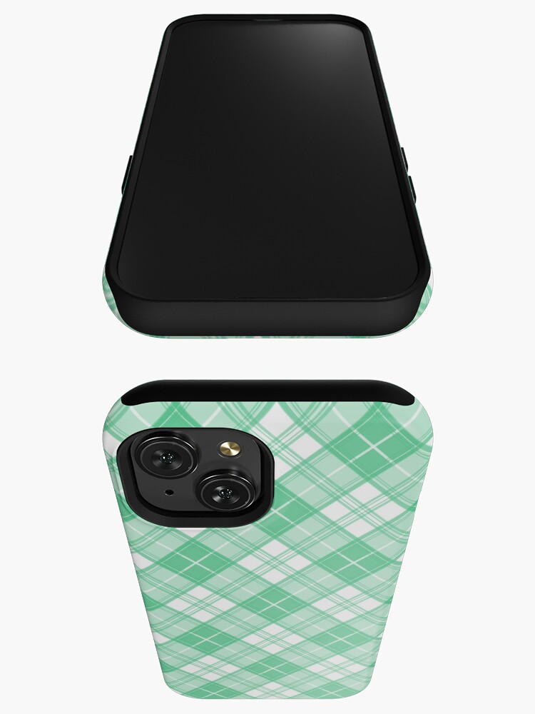 Thumbnail 3 von 4, iPhone-Hülle, Grün Weiß Schottenkaro-Muster yxm0uat9 diagonal designt und verkauft von pASob-dESIGN.