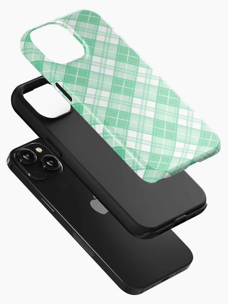 Thumbnail 2 von 4, iPhone-Hülle, Grün Weiß Schottenkaro-Muster yxm0uat9 diagonal designt und verkauft von pASob-dESIGN.
