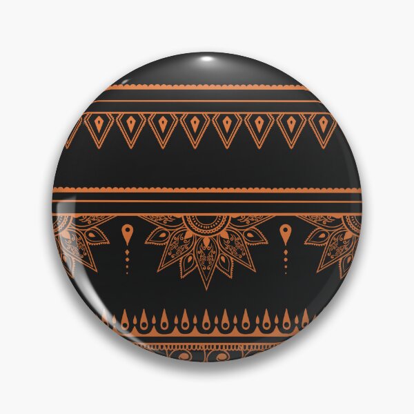 Item preview, South asian patterns orange on black  designed and sold by Chaoticzarts.