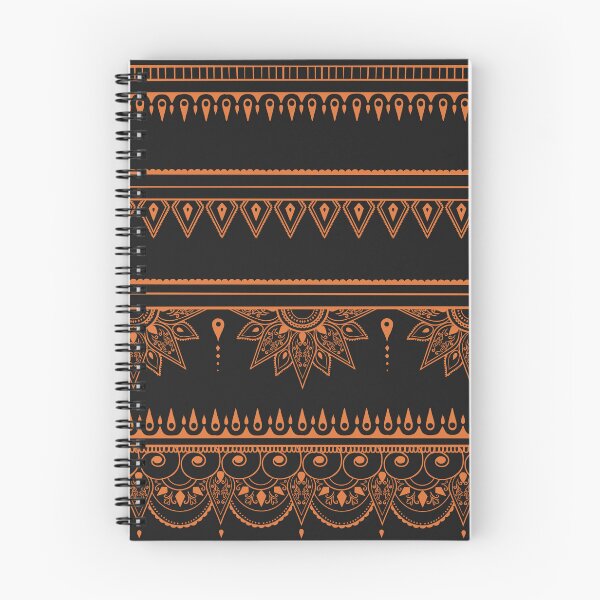 Item preview, South asian patterns orange on black  designed and sold by Chaoticzarts.