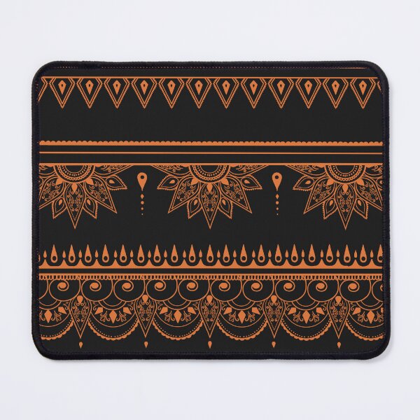 Item preview, South asian patterns orange on black  designed and sold by Chaoticzarts.