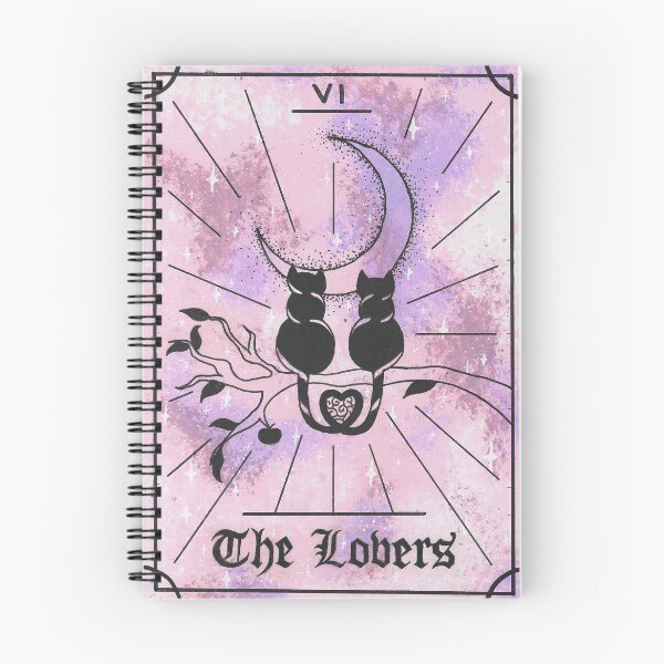 Artikelvorschau, Katzen-Tarot-Karte "Die Liebenden". entworfen und verkauft von EvyHDesign.