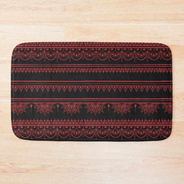 Item preview, South asian patterns Red on black  designed and sold by Chaoticzarts.