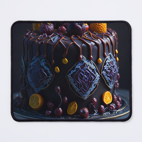 Item preview, Blue cake with fruits and ornaments designed and sold by PadedoDesigns.