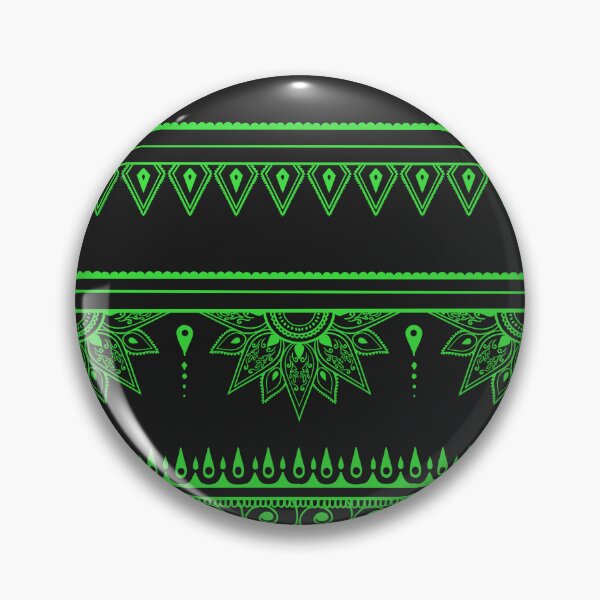 Item preview, South asian patterns green on black  designed and sold by Chaoticzarts.