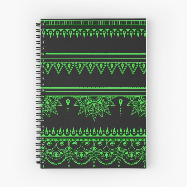 Item preview, South asian patterns green on black  designed and sold by Chaoticzarts.