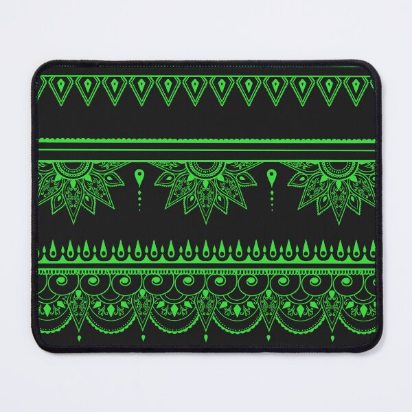 Item preview, South asian patterns green on black designed and sold by Chaoticzarts.