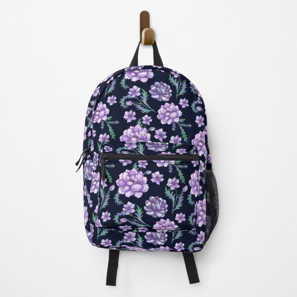 Item preview, Elegant purple pink peonies in dark blue background designed and sold by augustinet.