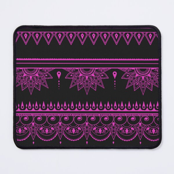 Item preview, South asian patterns pink on black  designed and sold by Chaoticzarts.