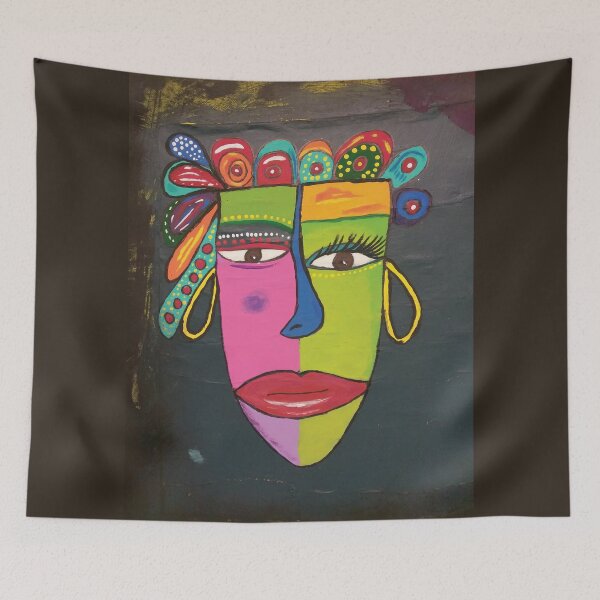 Aperçu de l'œuvre Peinture de masque coloré créée et vendue par CrazyCraftLady.