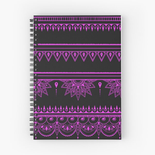 Item preview, South asian patterns megenta on black  designed and sold by Chaoticzarts.