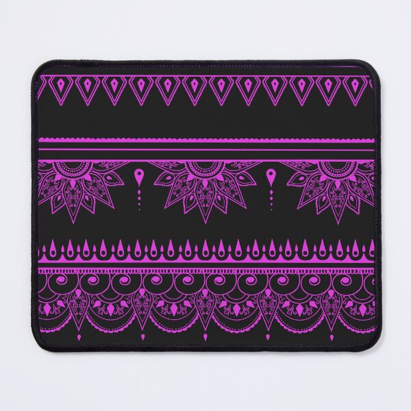 Item preview, South asian patterns megenta on black  designed and sold by Chaoticzarts.