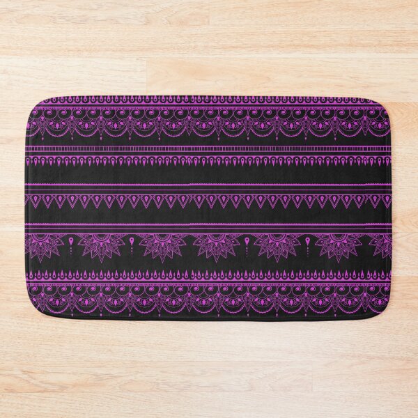 Item preview, South asian patterns megenta on black  designed and sold by Chaoticzarts.