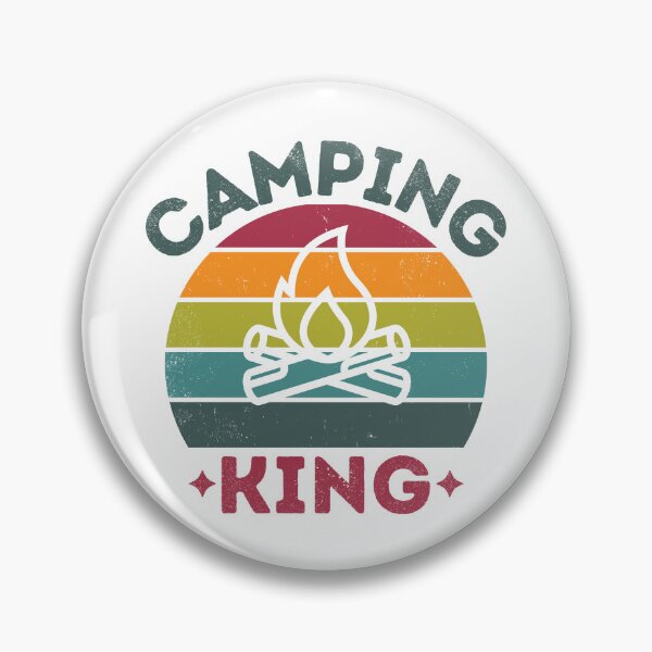 Artikelvorschau, Camping King retro distressed bunt dunkel entworfen und verkauft von Line2Rhyme.