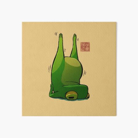 Item preview, Yoga Frog Candlestick Pose designed and sold by DingHuArt.